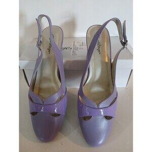 Angle Steps Juniper Slingback 2-Tone Purple Low Heel pumps Womens 10 W NIB